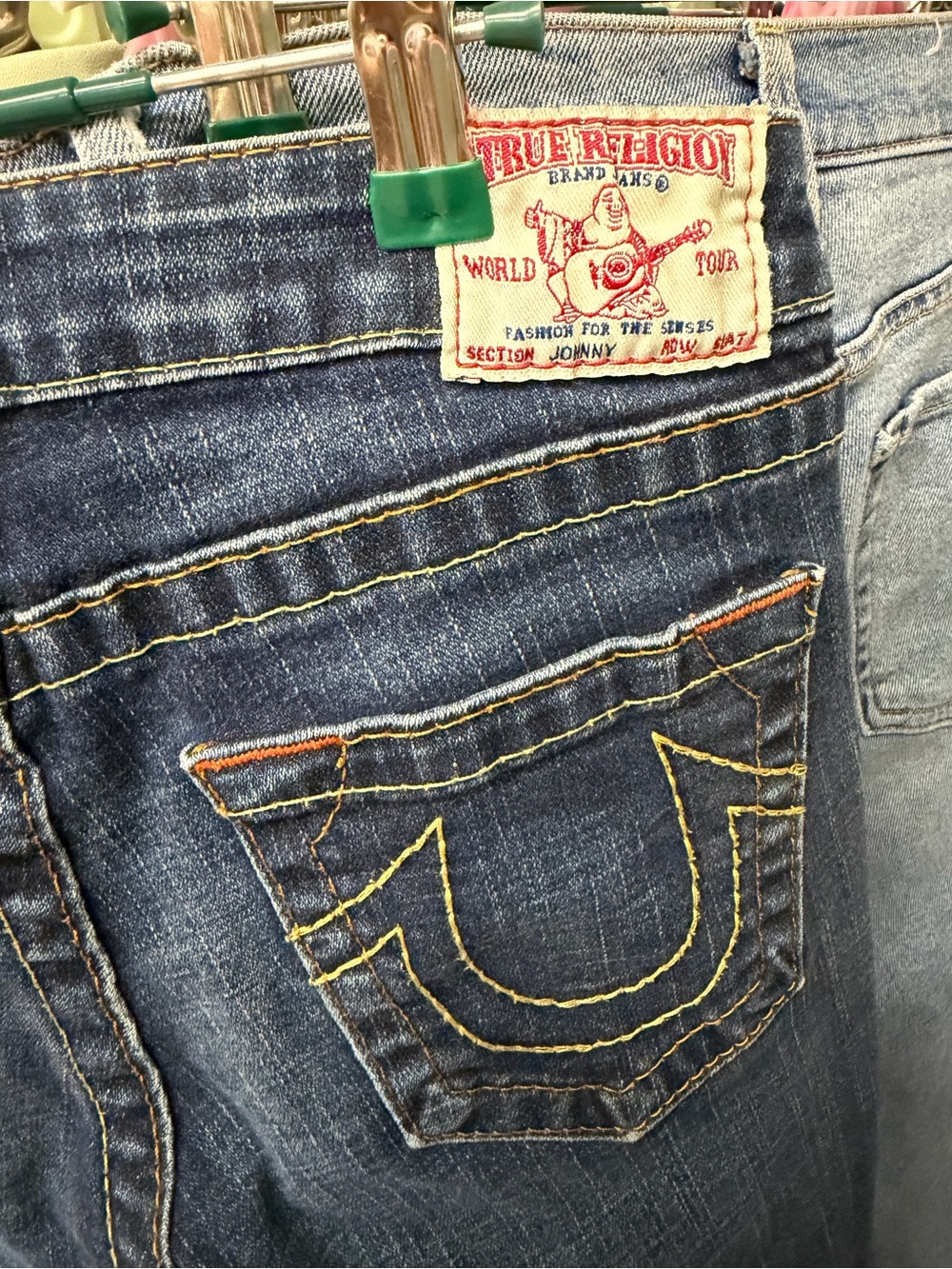 True Religion Johnny Bootcut Jeans Y2K Made in USA Dark Wash Size 28 - Picture 4 of 7